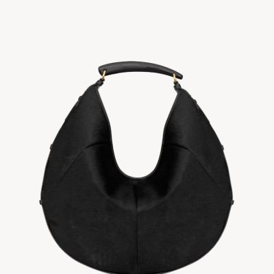MOMBASA大号马毛效果皮革手袋