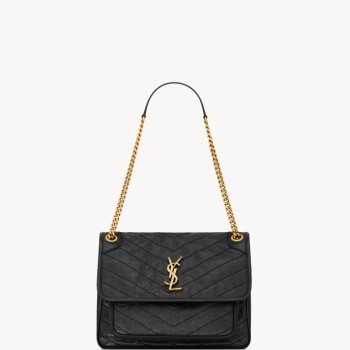 NIKI中号复古皮革手袋