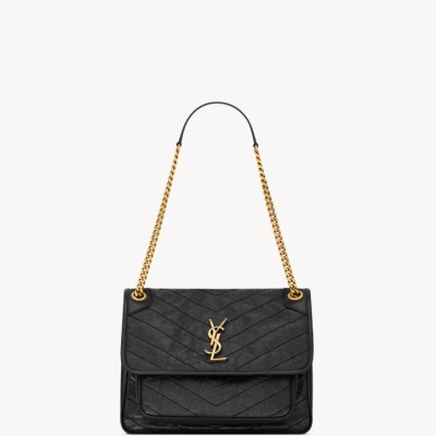 NIKI中号复古皮革手袋