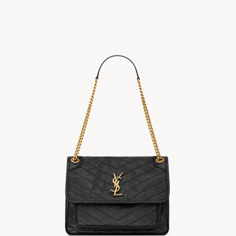 NIKI中号复古皮革手袋
