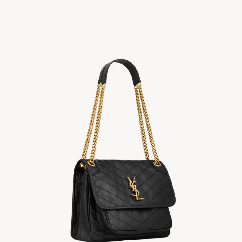 NIKI中号复古皮革手袋